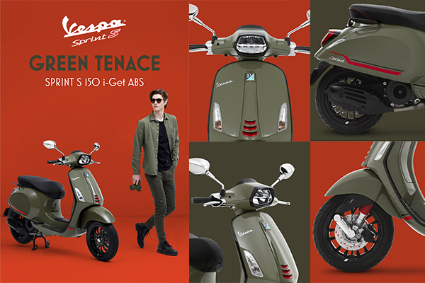 NEW COLOUR สีใหม่ล่าสุดกับ VESPA SPRINT S 150 i-Get ABS (Green Tenace)